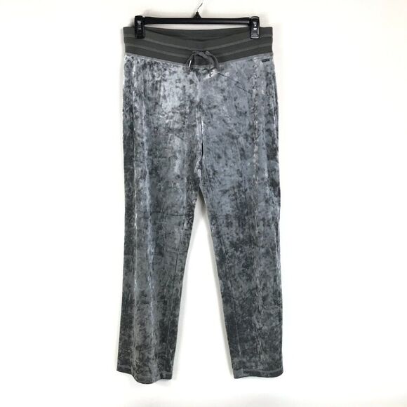 NEW Calvin Klein Velvet / Velour Drawstring Lounge Pants Women's Medium Silver - Picture 1 of 10
